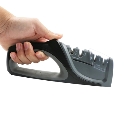 Tungsten Blade Ceramic Rod Manual Knife Sharpener With Non - Slip Base Size 215*45*90mm
