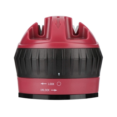 Red Black Plastic Knife Sharpener With Suction Cup For Housewife
