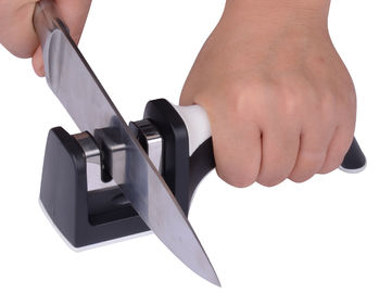 Red ABS Two Step Knife Sharpener With Tungsten Steel For Metal Knife